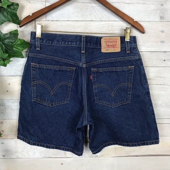 Vintage Levis 550 Relaxed Fit Dark Mom Jean Shorts Size 10 - Picture 4 of 7